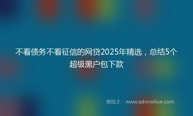 不看债务不看征信的网贷2025年精选，总结5个超级黑户包下款
