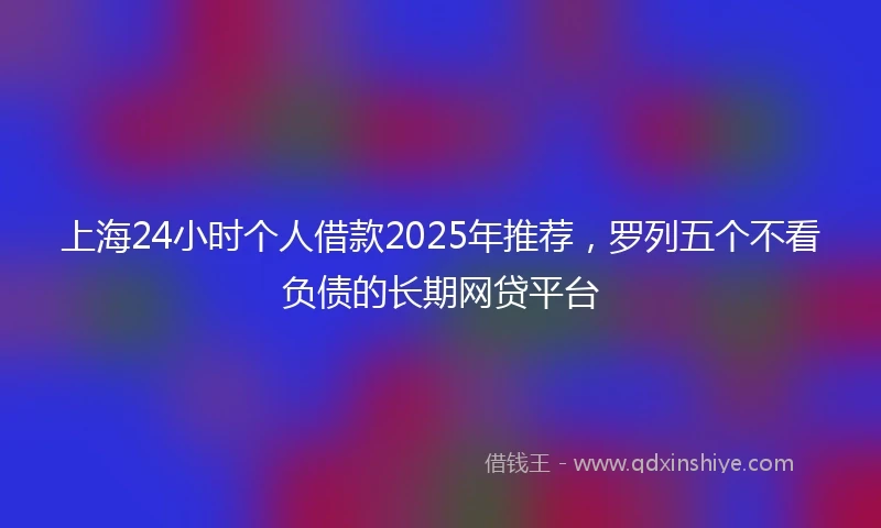 上海24小时个人借款2025年推荐，罗列五个不看负债的长期网贷平台