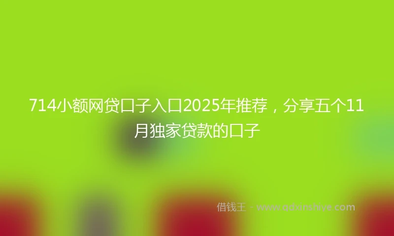 714小额网贷口子入口2025年推荐，分享五个11月独家贷款的口子