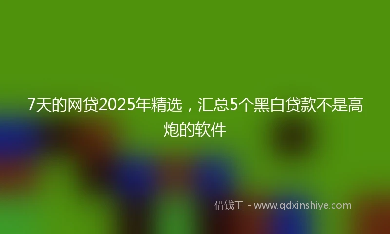 7天的网贷2025年精选，汇总5个黑白贷款不是高炮的软件