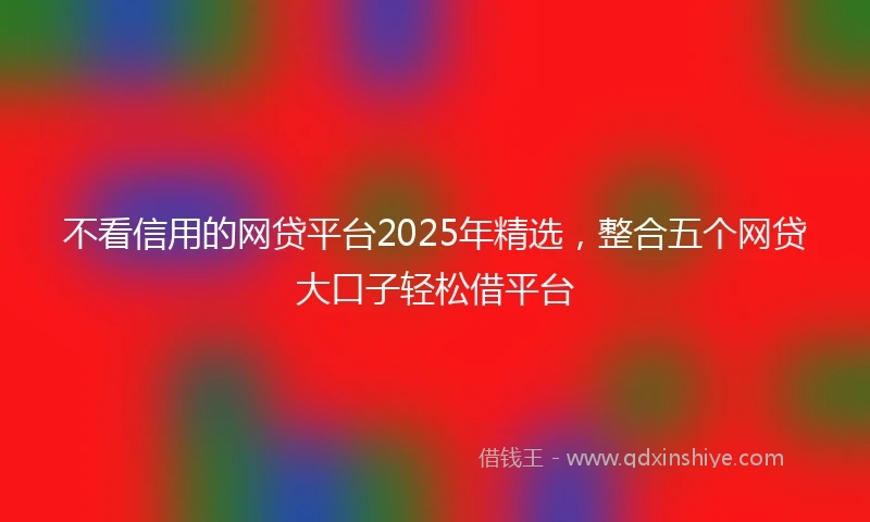 不看信用的网贷平台2025年精选，整合五个网贷大口子轻松借平台