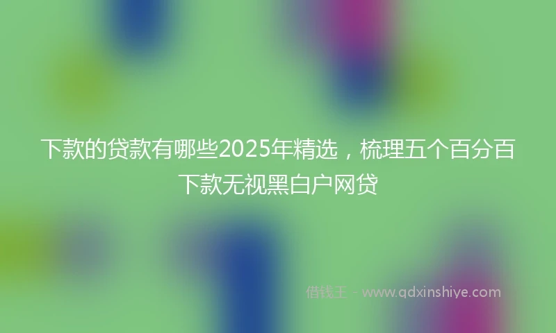 下款的贷款有哪些2025年精选，梳理五个百分百下款无视黑白户网贷
