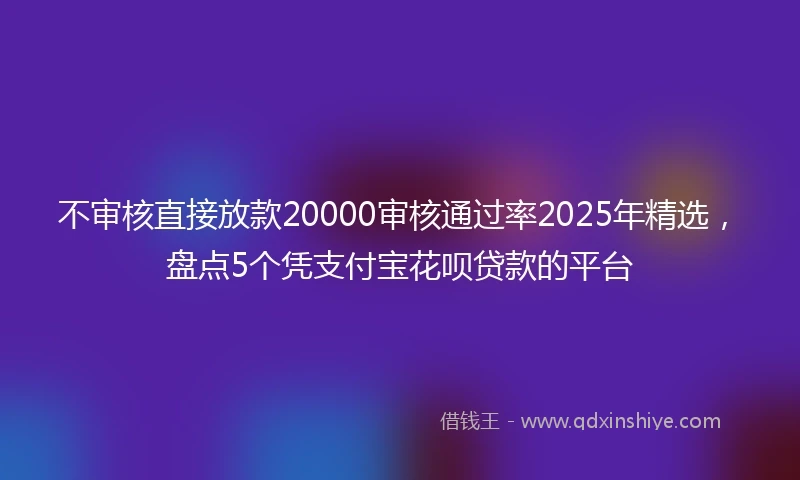 不审核直接放款20000审核通过率2025年精选，盘点5个凭支付宝花呗贷款的平台
