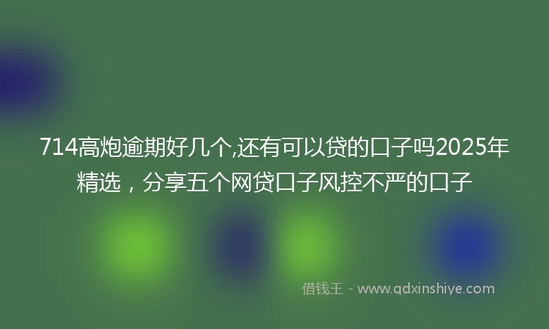 714高炮逾期好几个,还有可以贷的口子吗2025年精选，分享五个网贷口子风控不严的口子