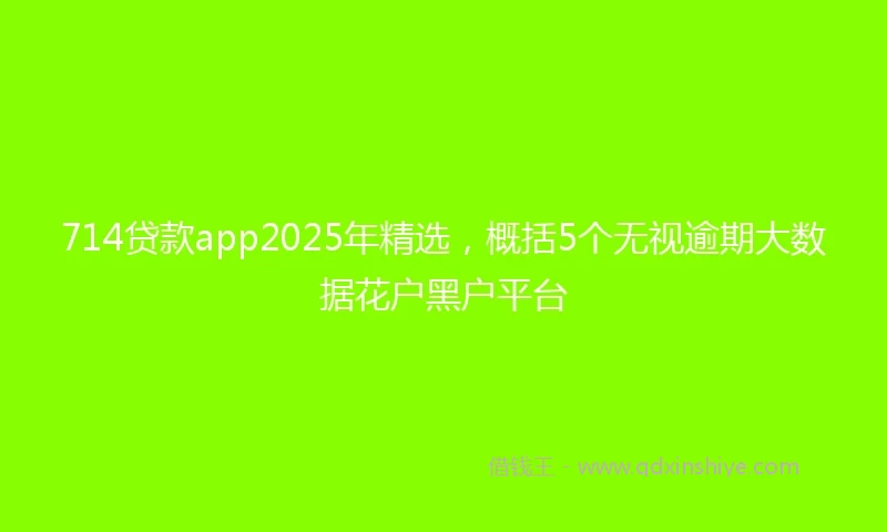 714贷款app2025年精选，概括5个无视逾期大数据花户黑户平台