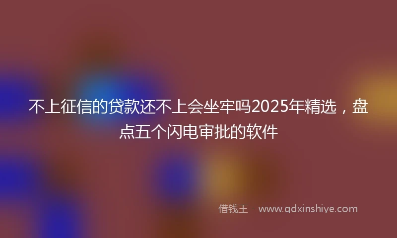 不上征信的贷款还不上会坐牢吗2025年精选，盘点五个闪电审批的软件