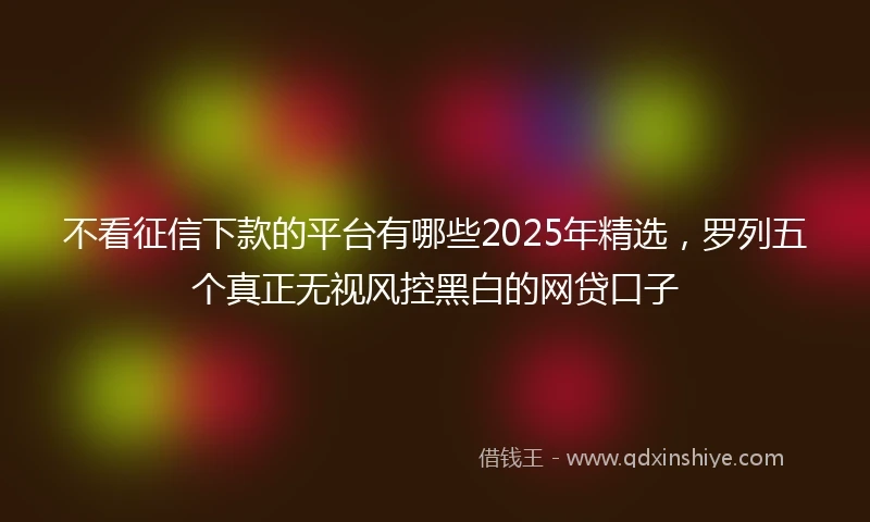 不看征信下款的平台有哪些2025年精选，罗列五个真正无视风控黑白的网贷口子