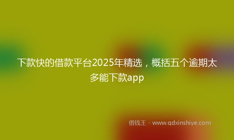 下款快的借款平台2025年精选，概括五个逾期太多能下款app