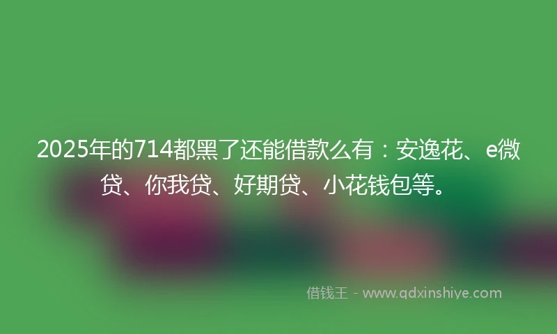 2025年的714都黑了还能借款么有：安逸花、e微贷、你我贷、好期贷、小花钱包等。