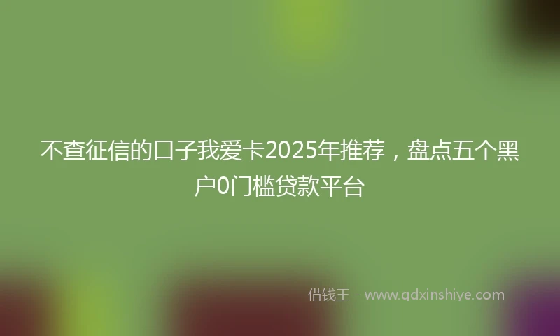 不查征信的口子我爱卡2025年推荐，盘点五个黑户0门槛贷款平台