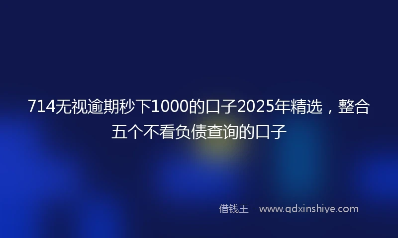 714无视逾期秒下1000的口子2025年精选，整合五个不看负债查询的口子