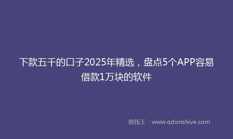 下款五千的口子2025年精选，盘点5个APP容易借款1万块的软件