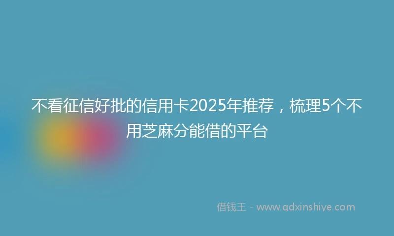 不看征信好批的信用卡2025年推荐，梳理5个不用芝麻分能借的平台