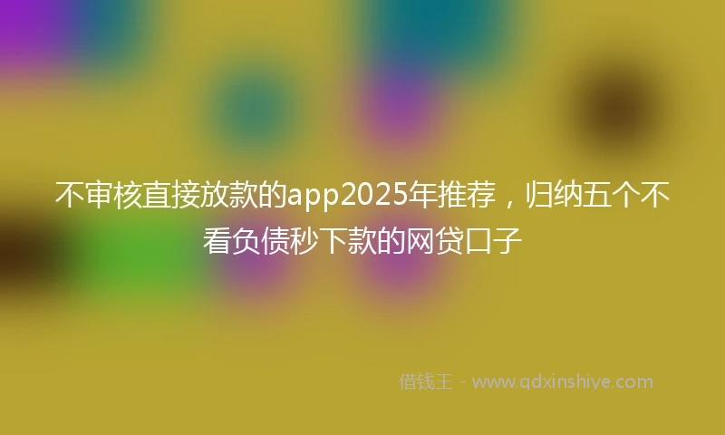 不审核直接放款的app2025年推荐,归纳五个不看负债秒下款的网贷口子