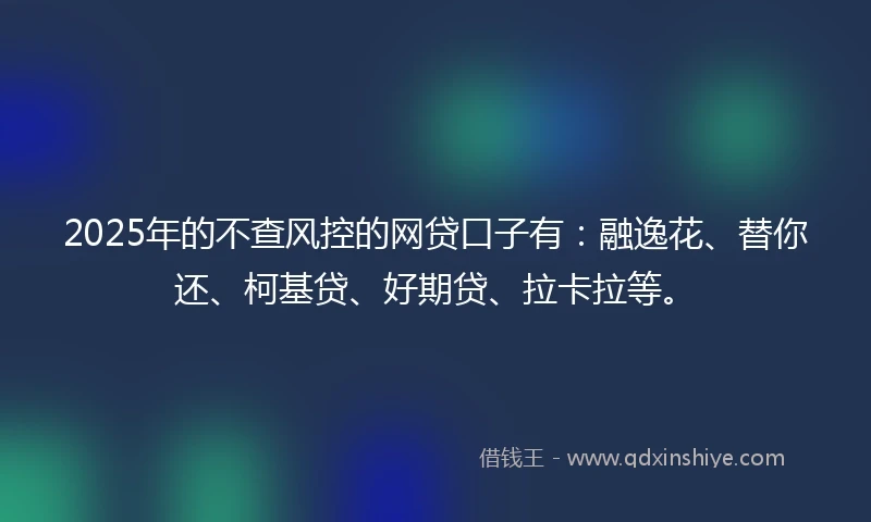 2025年的不查风控的网贷口子有：融逸花、替你还、柯基贷、好期贷、拉卡拉等。