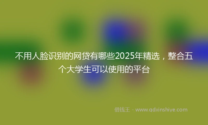 不用人脸识别的网贷有哪些2025年精选，整合五个大学生可以使用的平台