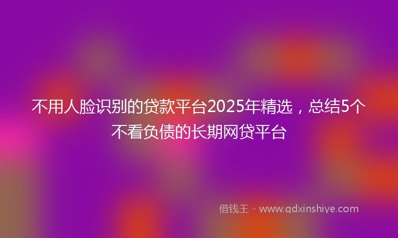 不用人脸识别的贷款平台2025年精选，总结5个不看负债的长期网贷平台