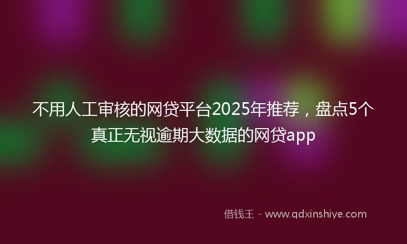 不用人工审核的网贷平台2025年推荐，盘点5个真正无视逾期大数据的网贷app