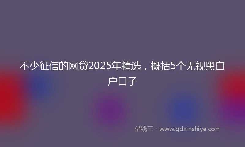 不少征信的网贷2025年精选，概括5个无视黑白户口子