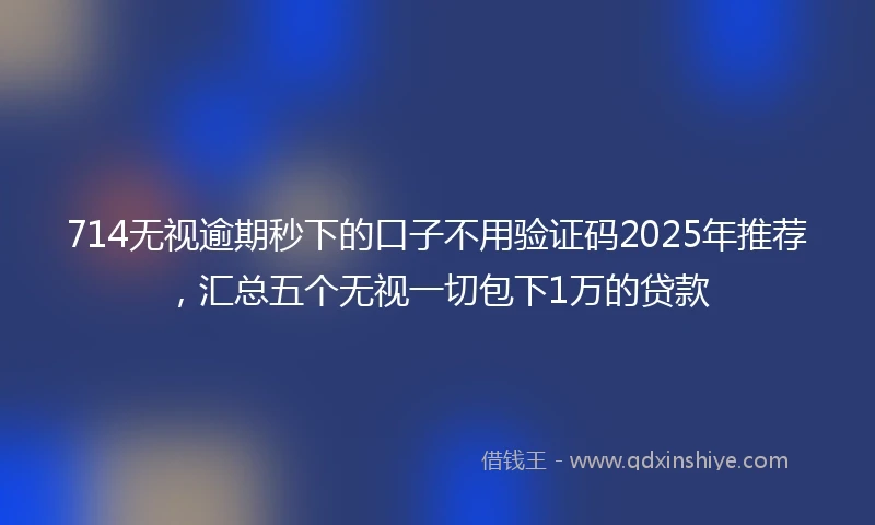 714无视逾期秒下的口子不用验证码2025年推荐，汇总五个无视一切包下1万的贷款