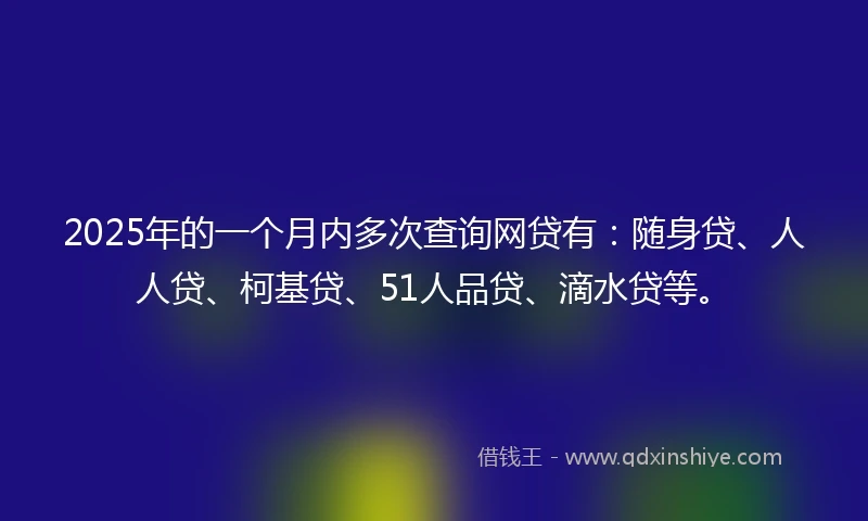 2025年的一个月内多次查询网贷有：随身贷、人人贷、柯基贷、51人品贷、滴水贷等。