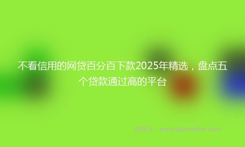 不看信用的网贷百分百下款2025年精选，盘点五个贷款通过高的平台