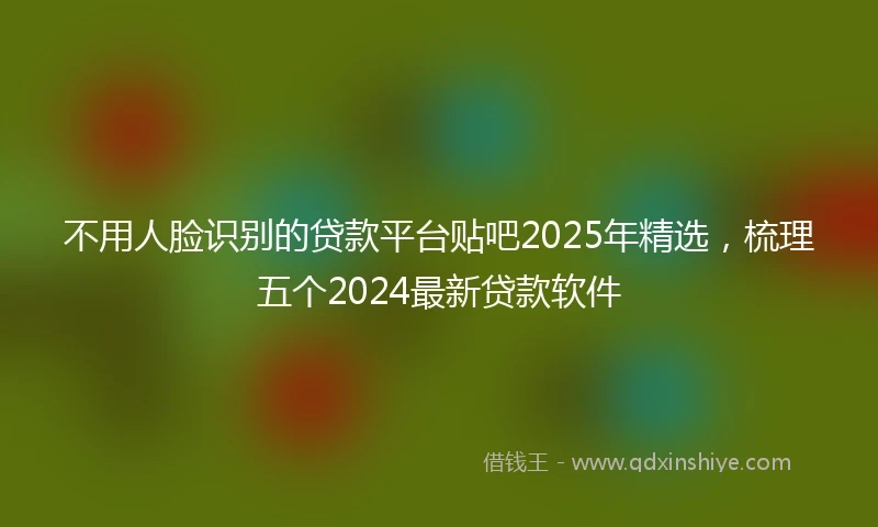 不用人脸识别的贷款平台贴吧2025年精选，梳理五个2024最新贷款软件