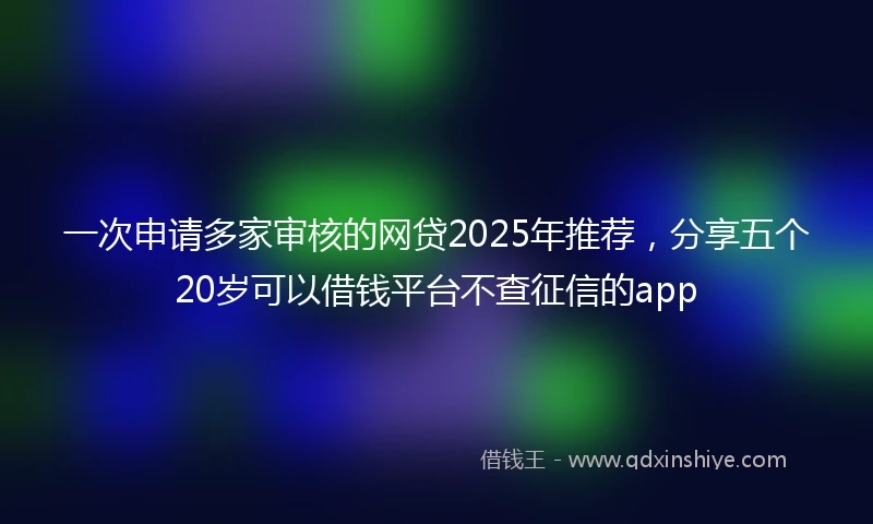 一次申请多家审核的网贷2025年推荐，分享五个20岁可以借钱平台不查征信的app