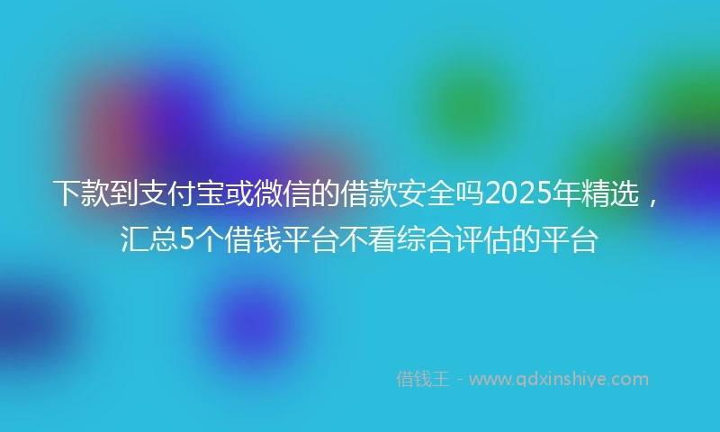下款到支付宝或微信的借款安全吗2025年精选，汇总5个借钱平台不看综合评估的平台