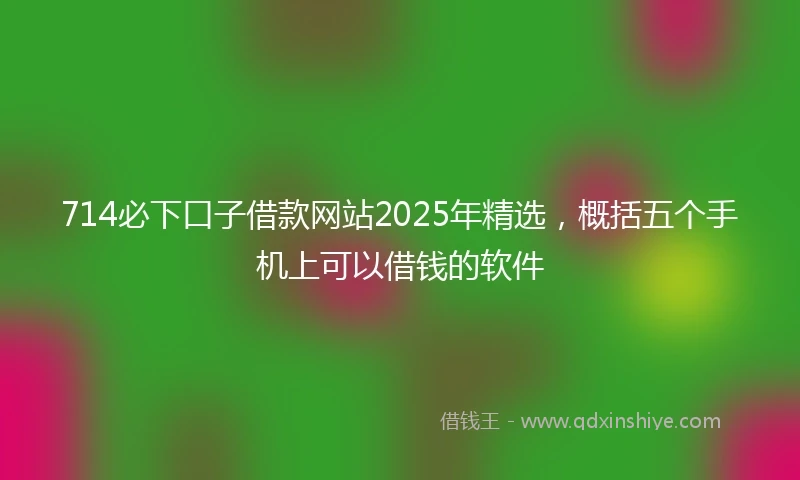 714必下口子借款网站2025年精选，概括五个手机上可以借钱的软件