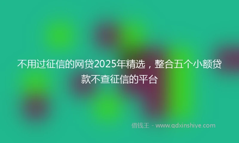 不用过征信的网贷2025年精选，整合五个小额贷款不查征信的平台