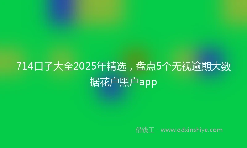 714口子大全2025年精选，盘点5个无视逾期大数据花户黑户app