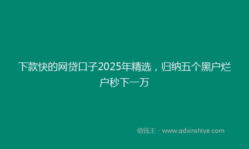 下款快的网贷口子2025年精选，归纳五个黑户烂户秒下一万