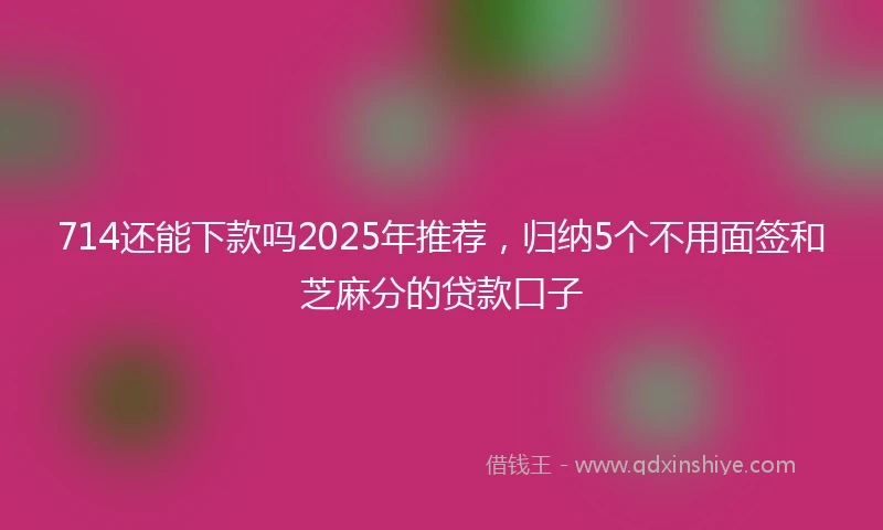 714还能下款吗2025年推荐，归纳5个不用面签和芝麻分的贷款口子