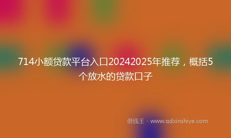 714小额贷款平台入口20242025年推荐，概括5个放水的贷款口子