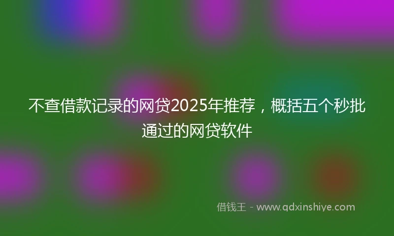 不查借款记录的网贷2025年推荐，概括五个秒批通过的网贷软件