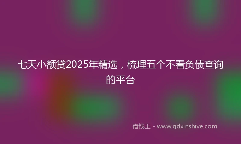 七天小额贷2025年精选，梳理五个不看负债查询的平台