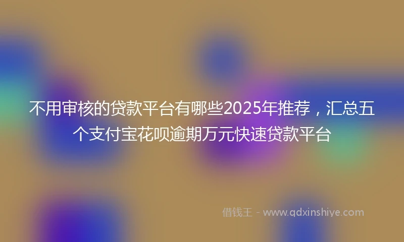 不用审核的贷款平台有哪些2025年推荐，汇总五个支付宝花呗逾期万元快速贷款平台