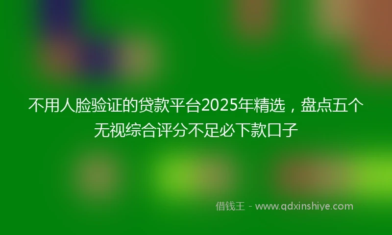 不用人脸验证的贷款平台2025年精选，盘点五个无视综合评分不足必下款口子