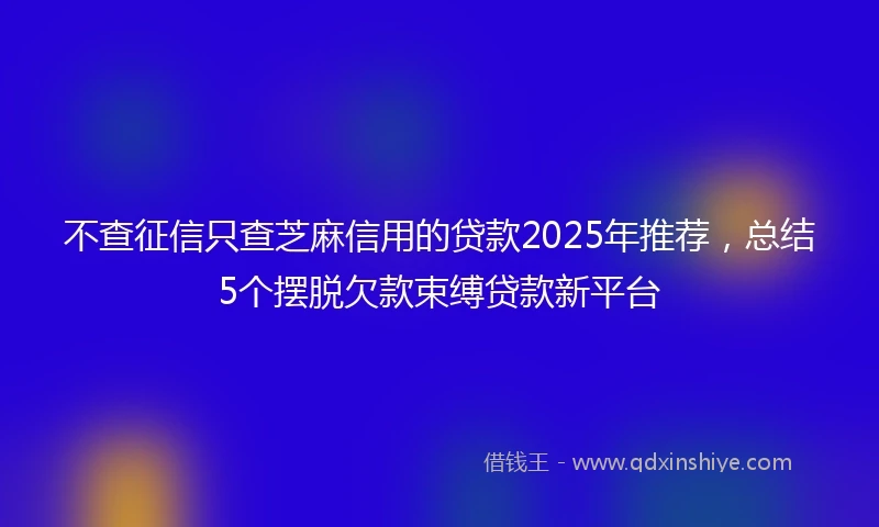 不查征信只查芝麻信用的贷款2025年推荐，总结5个摆脱欠款束缚贷款新平台