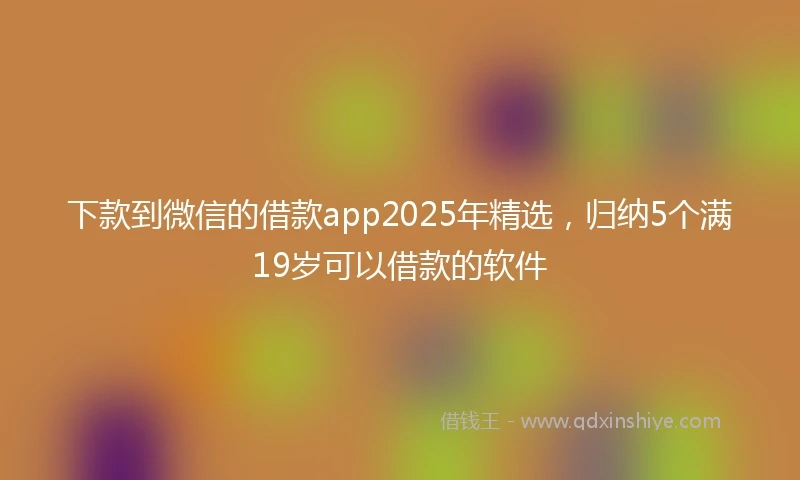 下款到微信的借款app2025年精选，归纳5个满19岁可以借款的软件