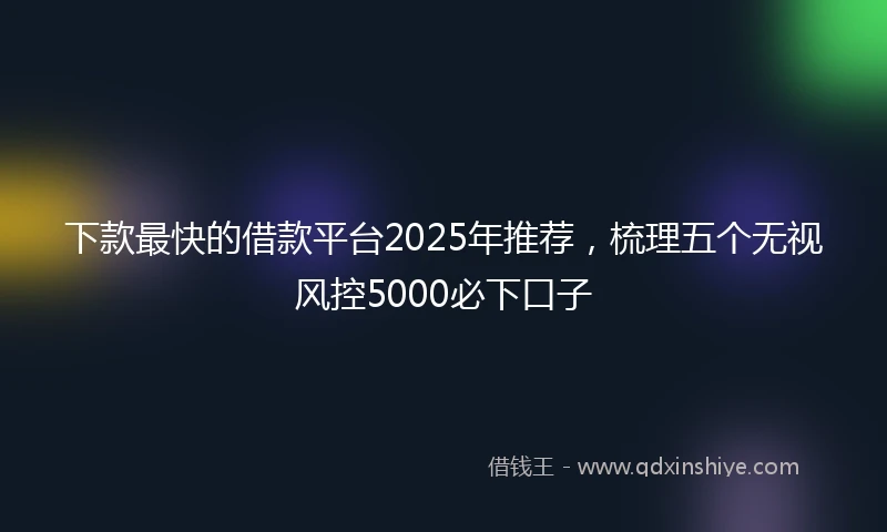 下款最快的借款平台2025年推荐，梳理五个无视风控5000必下口子