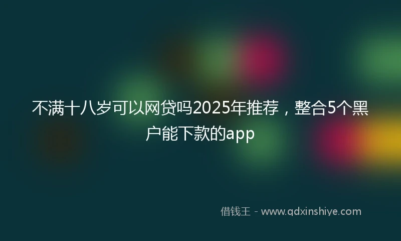 不满十八岁可以网贷吗2025年推荐，整合5个黑户能下款的app