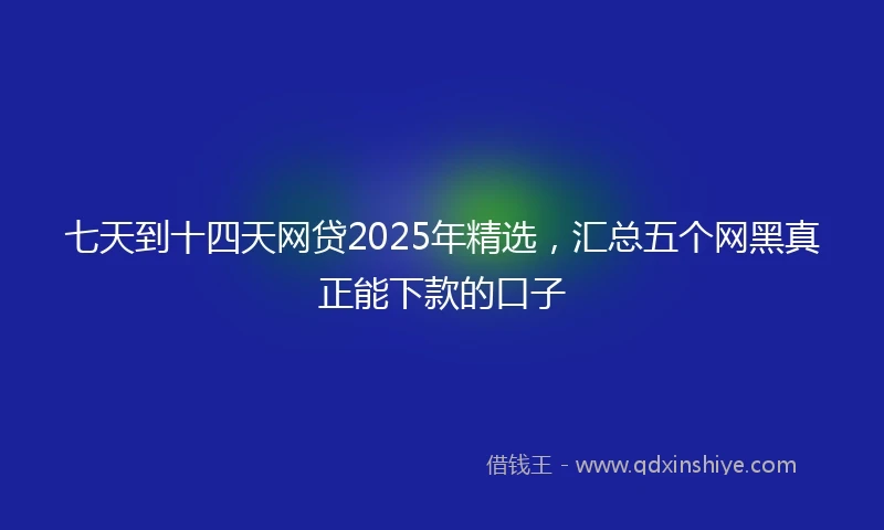 七天到十四天网贷2025年精选，汇总五个网黑真正能下款的口子