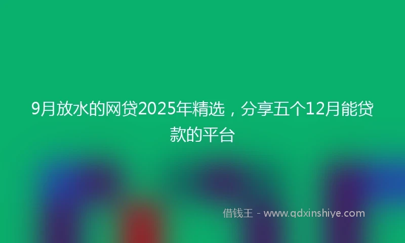 9月放水的网贷2025年精选，分享五个12月能贷款的平台