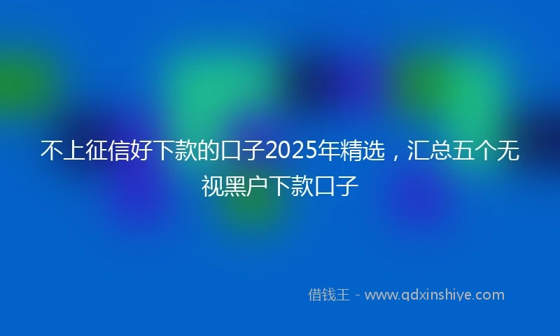 不上征信好下款的口子2025年精选，汇总五个无视黑户下款口子