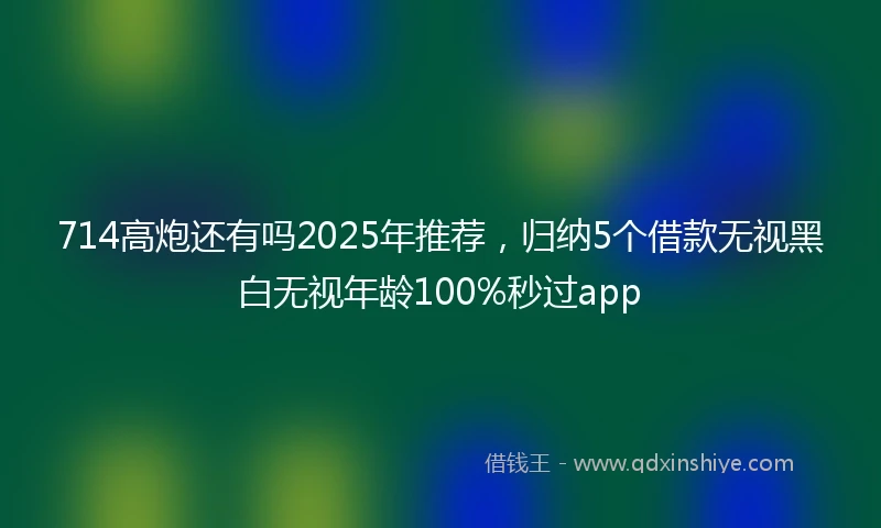 714高炮还有吗2025年推荐，归纳5个借款无视黑白无视年龄100%秒过app