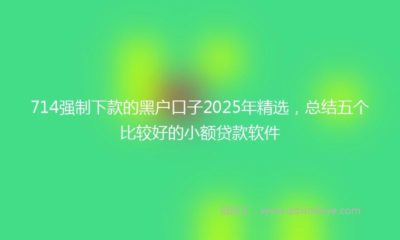 714强制下款的黑户口子2025年精选，总结五个比较好的小额贷款软件