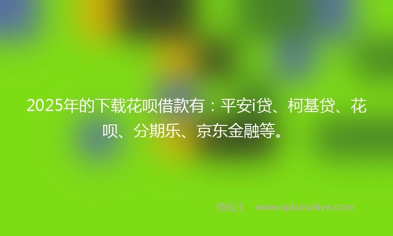 2025年的下载花呗借款有：平安i贷、柯基贷、花呗、分期乐、京东金融等。