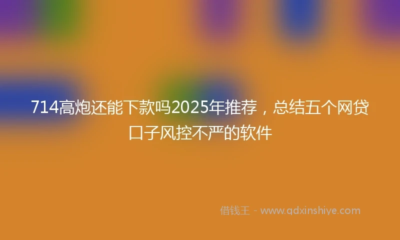 714高炮还能下款吗2025年推荐，总结五个网贷口子风控不严的软件